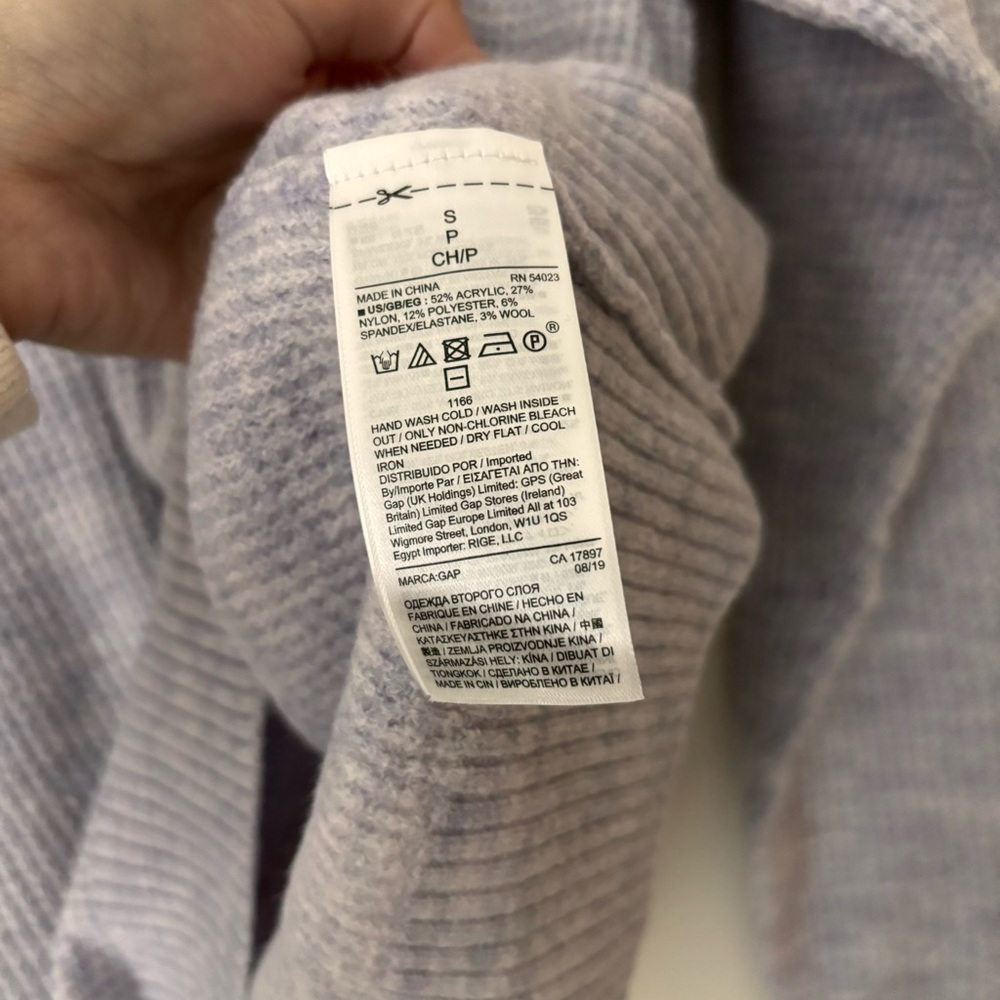 GAP Waffle Stitched Crewneck Sweater in Amethyst Purple color NWT - Picture 8 of 9